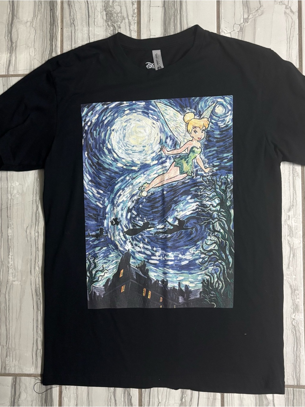 Disney Tinker Bell Starry Night Black Graphic Tee